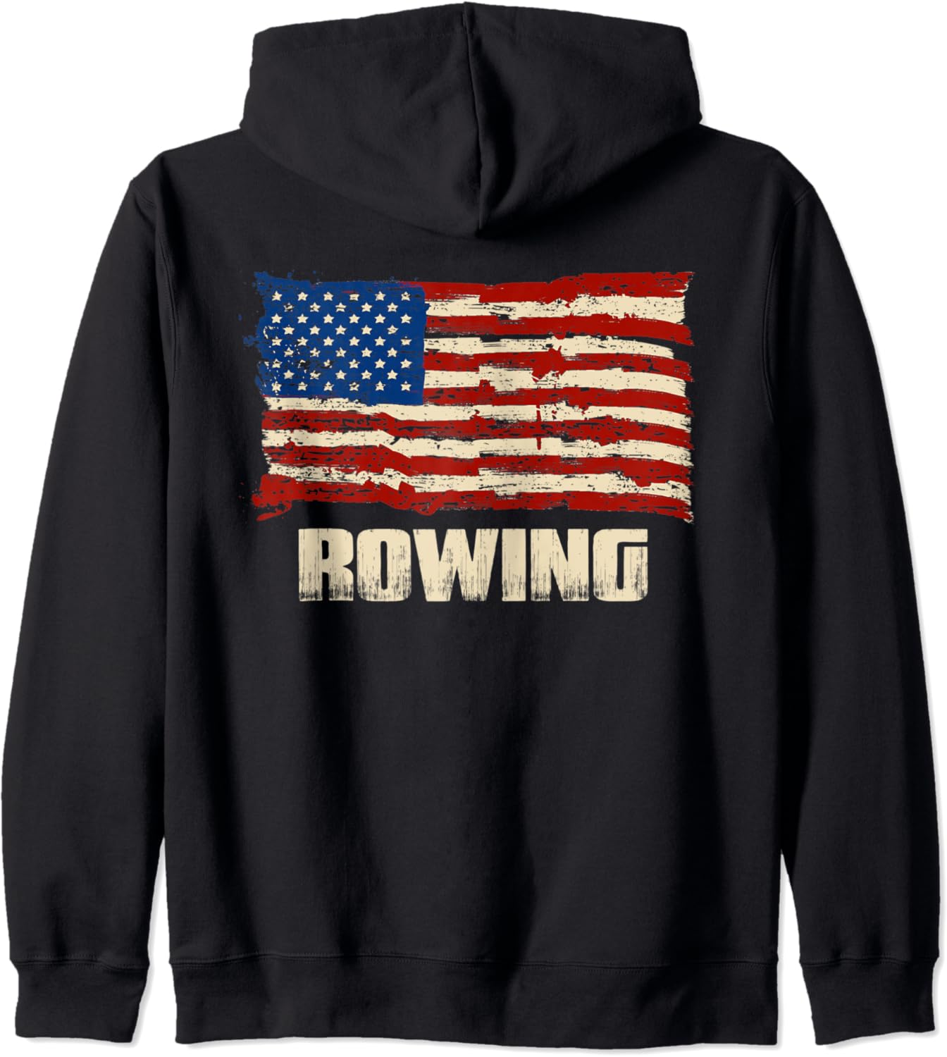 American Flag Rowing Patriotic US Rowing Gift Zip Hoodie Clothing, Shoes & Jewelry